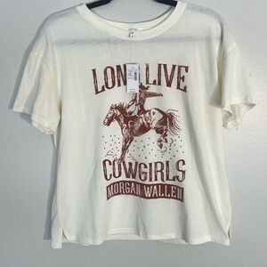 Maurices Cream and Brown Cowgirl Graphic Tee